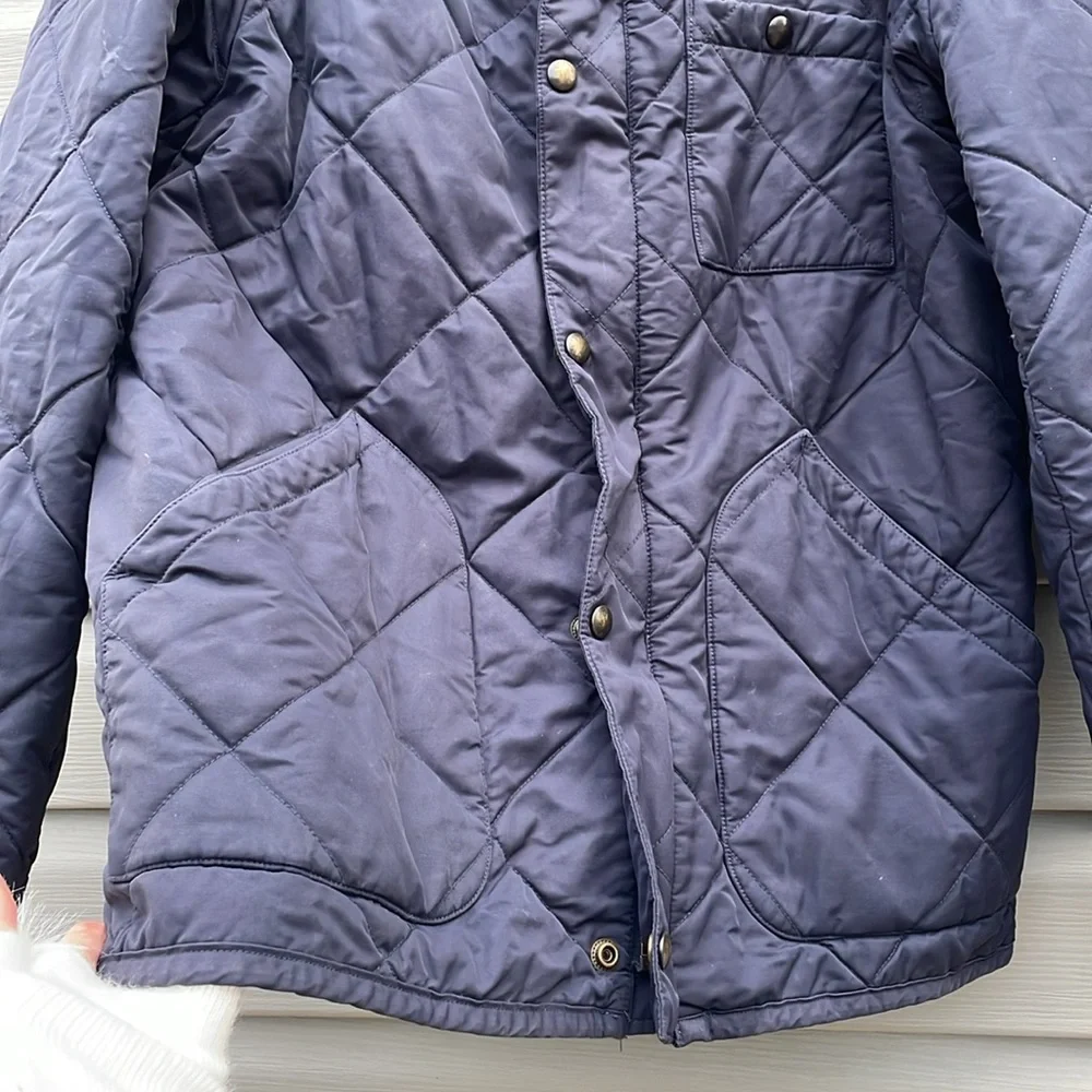 J. Crew Navy Blue Quilted Snap-Button Jacket